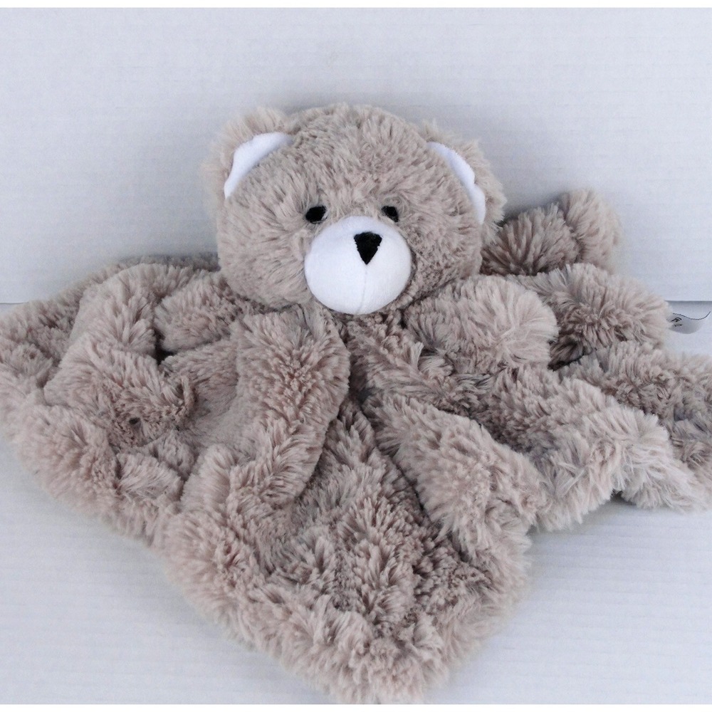 Manhattan Kids Bear Lovey Baby Security Blanket Plush Taupe Fluffy RN118620